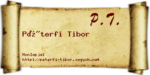 Péterfi Tibor névjegykártya